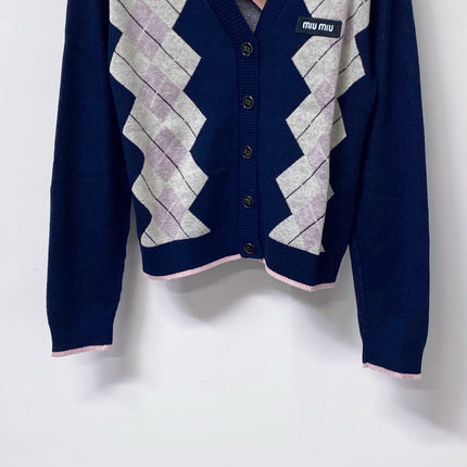 MIUMIU 26S V-NECK KNIT CARDIGAN 1348