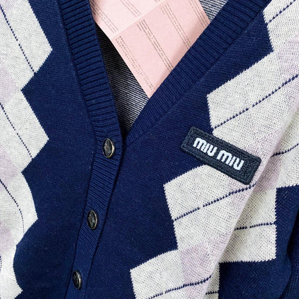 MIUMIU 26S V-NECK KNIT CARDIGAN 1348
