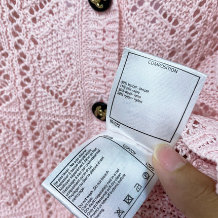 CHANEL 26S LACE KNIT V-NECK CARDIGAN 1522
