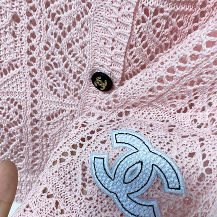 CHANEL 26S LACE KNIT V-NECK CARDIGAN 1522