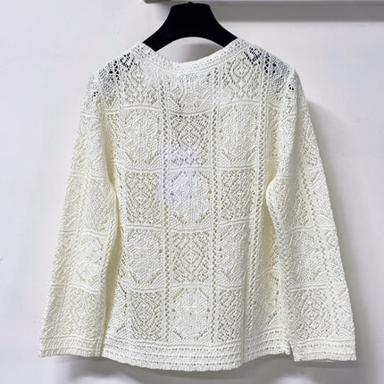 CHANEL 26S LACE KNIT V-NECK CARDIGAN 1521