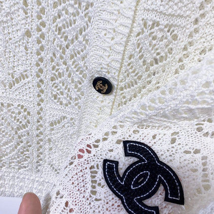 CHANEL 26S LACE KNIT V-NECK CARDIGAN 1521