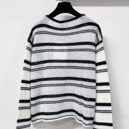 CHANEL 26S STRIPED CREWNECK KNIT SWEATER 1514