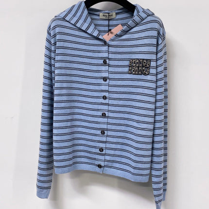 MIUMIU 26S HOODED KNIT CARDIGAN 1344