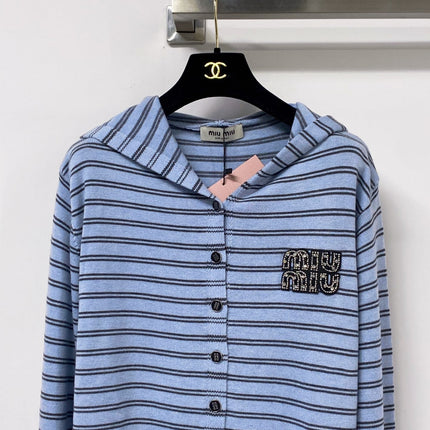 MIUMIU 26S HOODED KNIT CARDIGAN 1344