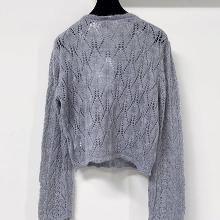 CHANEL 26S OPENWORK KNIT CARDIGAN 1513