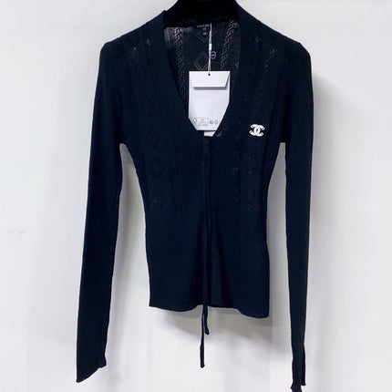 CHANEL 26S LACE-UP KNIT TOP 1503