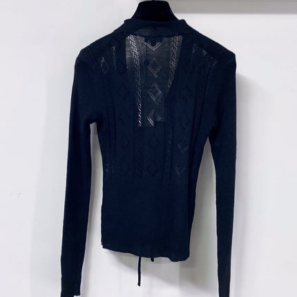 CHANEL 26S LACE-UP KNIT TOP 1503