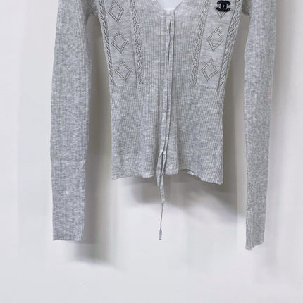 CHANEL 26S LACE-UP KNIT TOP 1502