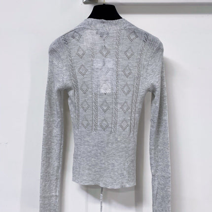 CHANEL 26S LACE-UP KNIT TOP 1502