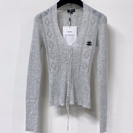 CHANEL 26S LACE-UP KNIT TOP 1502