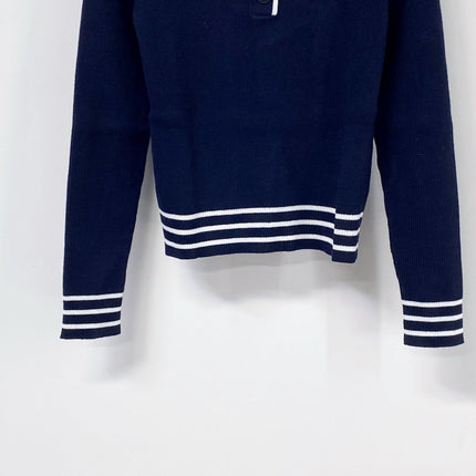 PRADA 26S LONG-SLEEVE KNIT POLO SHIRT 1107