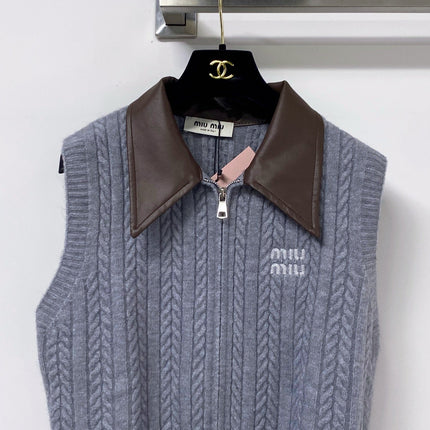 MIUMIU 26S KNIT ZIP-UP SWEATER VEST 1349
