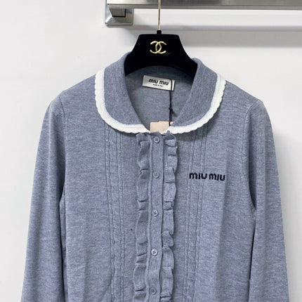 MIUMIU 26S COLLAR RUFFLE CARDIGAN 1335