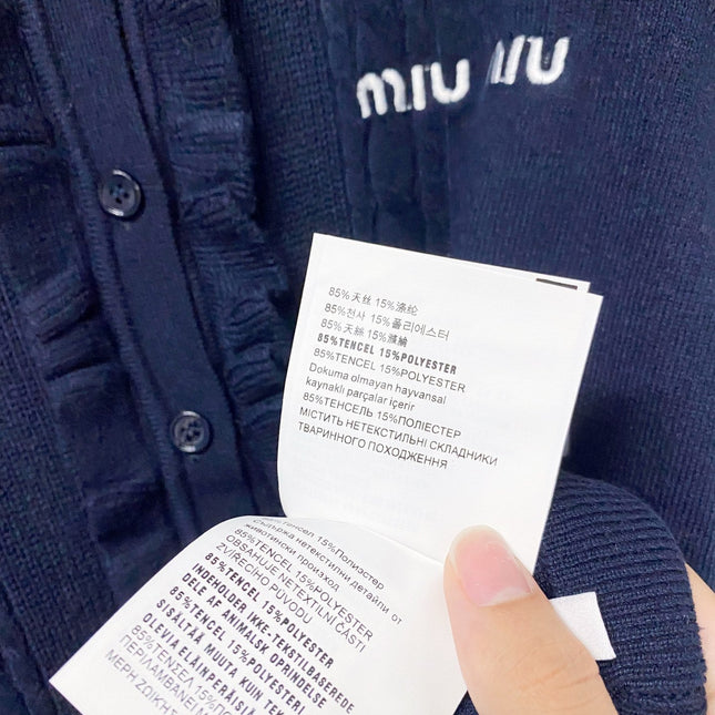 MIUMIU 26S COLLAR RUFFLE CARDIGAN 1334
