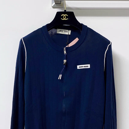 MIUMIU 26S ZIP-UP KNIT CARDIGAN 1262