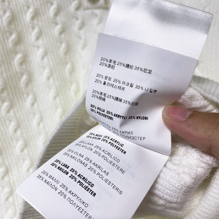 MIUMIU 26S CABLE-KNIT POLO SWEATER 1402