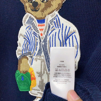 RALPH LAUREN 26S BEAR-MOTIF CREW-NECK SWEATER 693