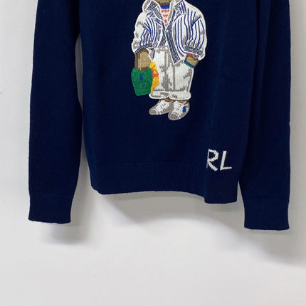 RALPH LAUREN 26S BEAR-MOTIF CREW-NECK SWEATER 693