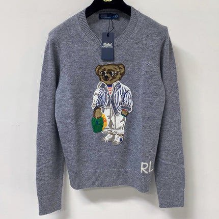 RALPH LAUREN 26S BEAR-MOTIF CREW-NECK SWEATER 692