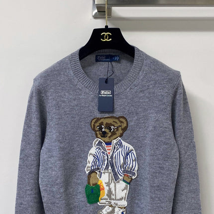 RALPH LAUREN 26S BEAR-MOTIF CREW-NECK SWEATER 692