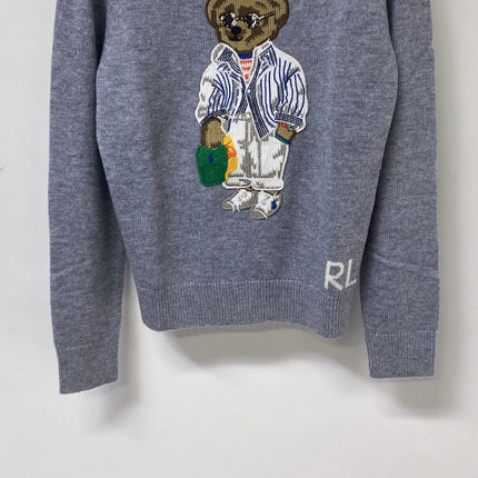 RALPH LAUREN 26S BEAR-MOTIF CREW-NECK SWEATER 692