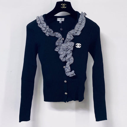 CHANEL 26S RUFFLE KNIT CARDIGAN 1679