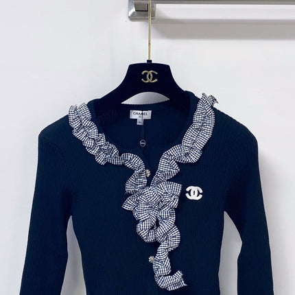 CHANEL 26S RUFFLE KNIT CARDIGAN 1679