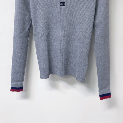 CHANEL 26S TRIM RIBBED KNIT TOP 1666