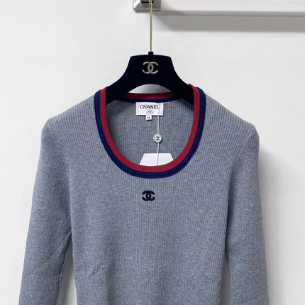 CHANEL 26S TRIM RIBBED KNIT TOP 1666