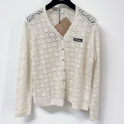 MIUMIU 26S LACE KNIT CARDIGAN 1522