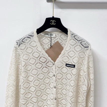 MIUMIU 26S LACE KNIT CARDIGAN 1522
