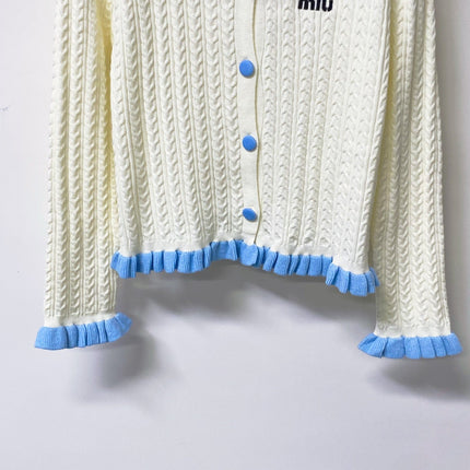 MIUMIU 26S KNIT RUFFLED CARDIGAN 1489