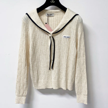 MIUMIU 26S SAILOR COLLAR KNIT CARDIGAN 1486