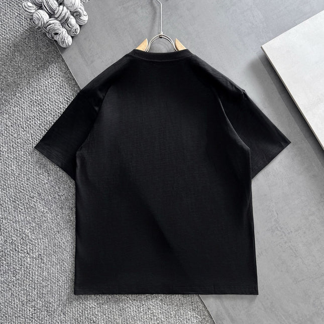 LORO PIANA CREWNECK T-SHIRT IN BLACK COTTON