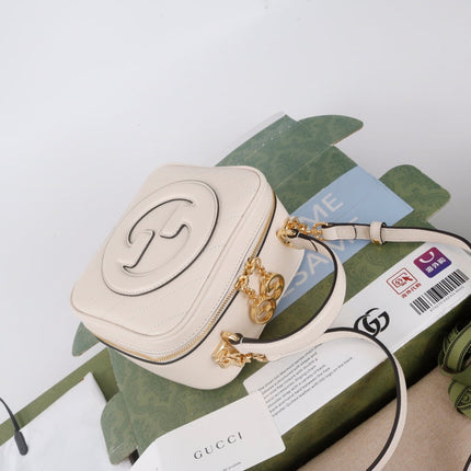 GUCCI 26S TOP HANDLE BAG 17 IN WHITE CALFSKIN