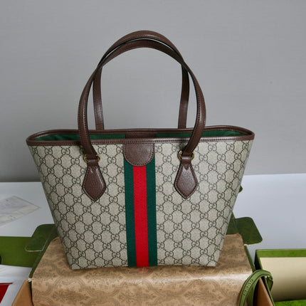 GUCCI 26S TOTE BAG 25 IN BEIGE CANVAS