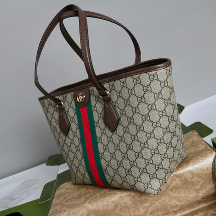 GUCCI 26S TOTE BAG 25 IN BEIGE CANVAS