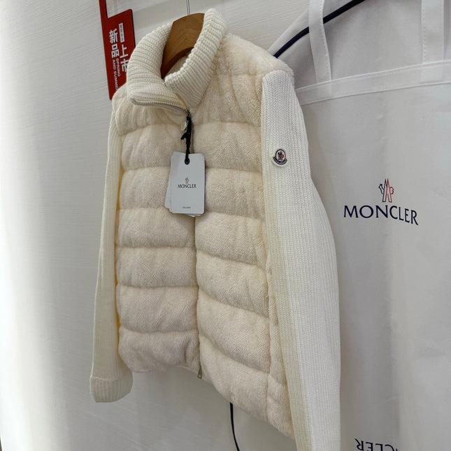 MONCLER 25S WOOL CARDIGAN IN WHITE 068