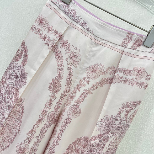 HM PRINTED SILK WIDE-LEG PANTS 269258