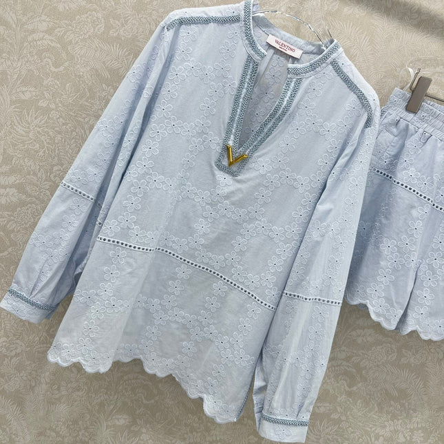 VALENTINO LONG-SLEEVE TOP AND SHORTS SET 275213