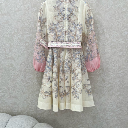 ZIMMERMANN SHORT DRESS WITH A STAND COLLAR 275114