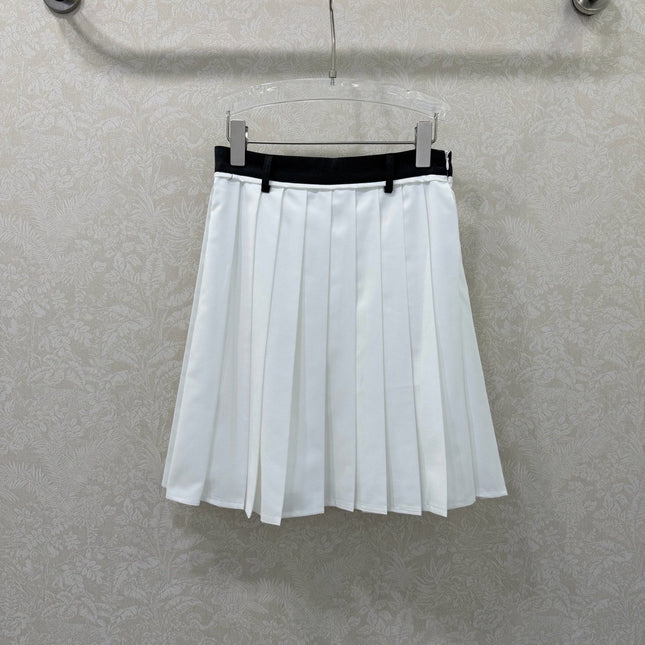 PRADA 26S HIGH WAISTED PLEATED MIDI SKIRT 770