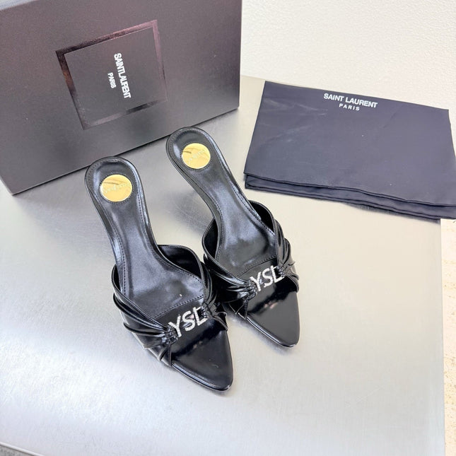 YSL 26S HIGH HEEL SANDALS 65 MM IN BLACK CALFSKIN