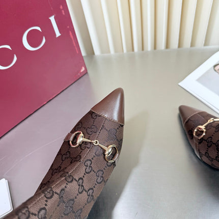 GUCCI 26S HORSEBIT BOOTS 105 MM IN DARK BROWN LEATHER AND CANVAS