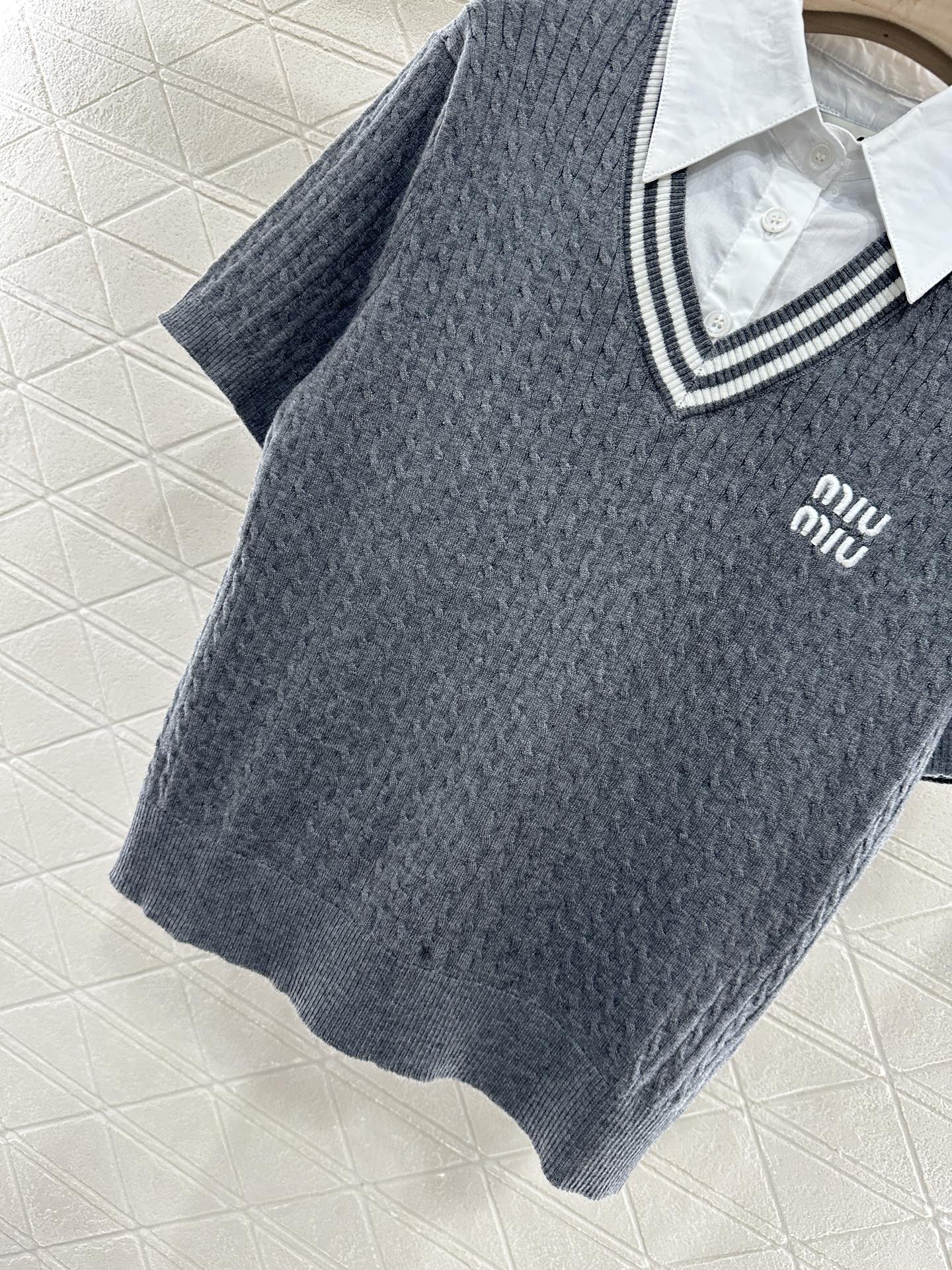 MIU 25S TWO PIECE KNIT JACKET 265538