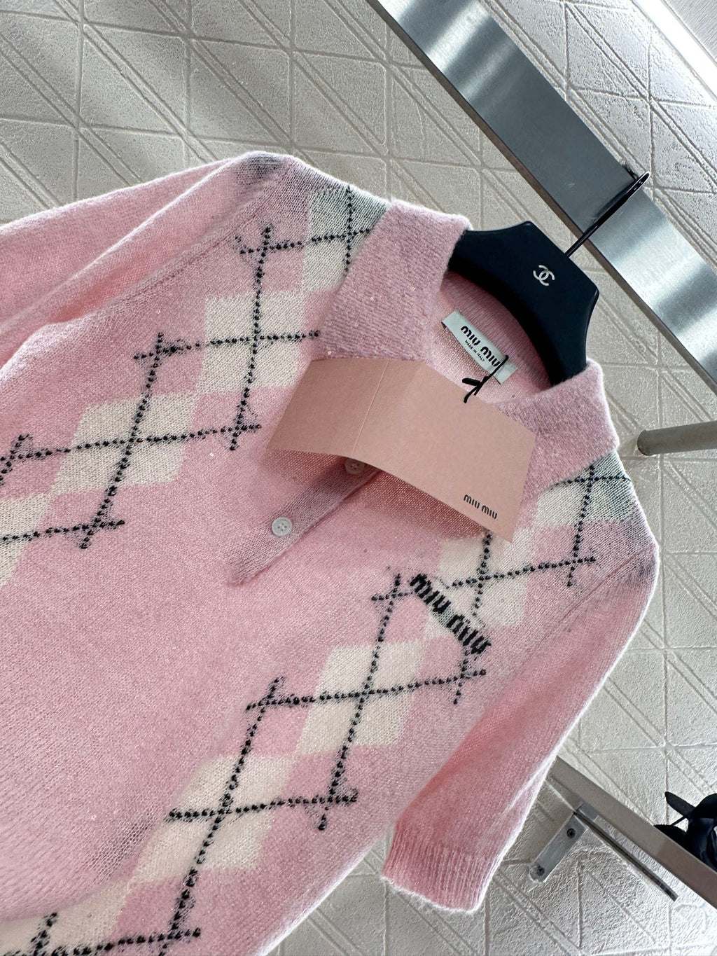 MIUMIU SHORT-SLEEVE KNIT TOP STYLE 24