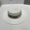 MIUMIU 26S STRAW BOATER HAT IN WHITE 343685