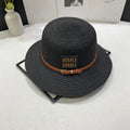 MIUMIU 26S WOVEN STRAW HAT IN BLACK 343699