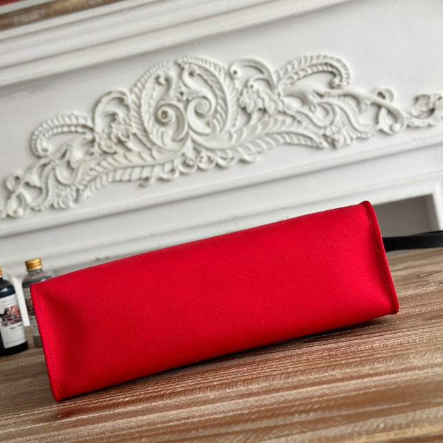 ZIP CABINE 31 BAG IN CLASSIC RED CANVAS AND BLACK CALFSKIN